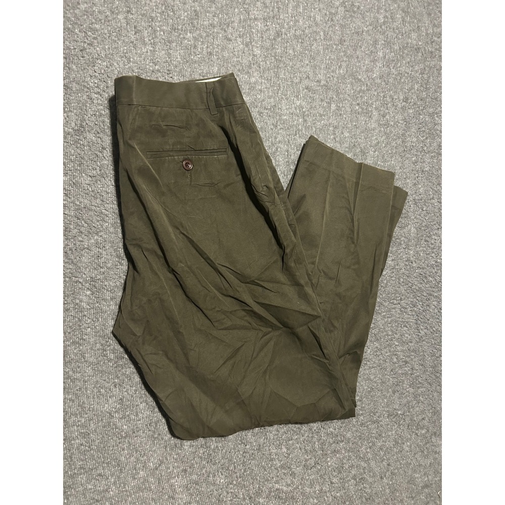 Polo ralph lauren cotton linen blend pants olive mens fit 33X30.5 (tag 33X32)